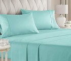 Size Sheet Set - 4 Piece Set - Hotel Luxury Bed Sheets - Extra Queen Spa Blue