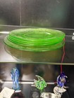 Antique Uranium Glass Plates  Random Designs   4-9      Vaseline Glow