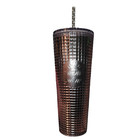 New 2020 Starbucks Silver Grid Disco Holiday 2020 Cold Tumbler Studded Cup Mug