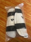 New Adidas Taekwondo Shin Guards White And Black With Straps Adult Size Medium
