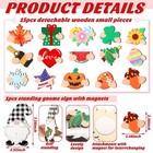 16 Pcs Interchangeable Wooden Gnome Decor Patriotic 4th Of July Independence Day