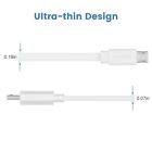 50 Ft Extension Cable Compatible  Flat Micro Usb Power Cord With Usb C Adapter