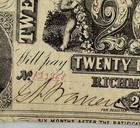 1861  20 Twenty Dollars Confederate States Of America Richmond Csa Note Genuine