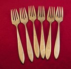 Lot Of 6 Vintage Dirigold Dirilyte Goldware Regal Salad Forks Silverware
