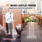 Acrylic Podium 47  Acrylic Podium Stand Reading Surface Storage Shelf White