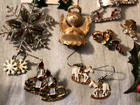 Vintage Jewelry Lot 35 Pc Christmas Earrings Brooch Pin Santa Snowman Rhinestone
