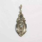 Art Deco Vintage Style Lab Created Diamond 14k White Gold Fn Engagement Pendant