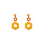 60s 70s Vintage Daisy Flower Floral Drop Dangle Earring For Women C Orange-2