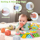 Montessori Baby Toys For 6-12 Months babies Travel Toy Set With Stacking Blocks 