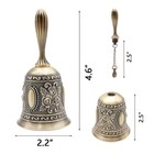 Domestar Vintage Brass Hand Bell     Loud Call For Bedside  Medium  