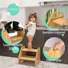 Capacity With Safety Non-slip Pads And Handles  Bamboo Step Stool For Bathroom