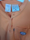 Rasco Shirt Mens Sm Orange Long Sleeve Henley Pocket Fr Flame Resistant--vgc 
