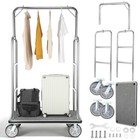 Toyandona Hotel Luggage Cart 1300 Lbs Capacity With 8 In Rubber Wheels  Silver
