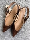 A New Day Shoes Womens Size 9 Brown Snake Print Slingback Flats Memory Foam