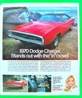 1970 Dodge Challenger Charger Etc News-insert 8-pg Color Catalog Brochure Xlnt  