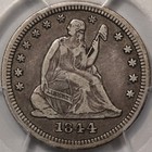 1844-o 25c Liberty Seated Quarter Pcgs Vf30  cac 