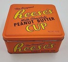 Vintage 1992 Reese s Peanut Butter Cup Metal Tin Container Can Hershey   s