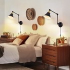 Wall Sconce Plug-in Light Dimmable Swing Arm Wall Mounted Lamp With 6ft Cord