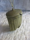 Antique Armor Mesh Round Metal Purse Silver Plated Vintage Art Deco Bag Rare