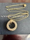 New davldyurman26mmcrossover Sterling silver  Gold Diamond Pendant Necklace 17in
