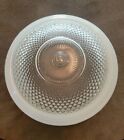 Vintage Mid Century Modern Crystal Daisy  White Pressed Glass Globe 7     Fitter