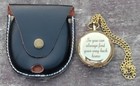 Nautical Vintage Brass Compass  Pocket Compass Quote Engraved With Leather Case