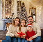 10x10ft Christmas Tree Fireplace Photo Backdrop     Xmas Photography Prop D475