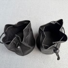 Pair Of Black Faux Leather Drawstring Pouches Small Travel Jewelry Dice Bags