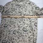 100  Silk Mens Shirt Button Up Hawaiian Floral Beige Grey    vintage Silk    Sz Sm
