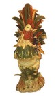 Hand-painted Ceramic Rooster Figurine 23 5  Tall Multicolor Farmhouse Chicken