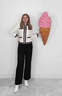 Ice Cream Soft Serve Waffle Cone Statue Pink Wall Hanging 3ft Indoor Outdoor