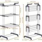 1-pack 4-tier Foldable Laundry Drying Rack Metal Frame Rolling