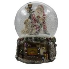 Christmas Snow Globe Santa Animal Dog Music Box Xtra Large Wind Up Holiday New