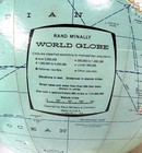 Vintage Rand Mcnally World Globe Metal Stand Blue Ocean Mid Century Decor