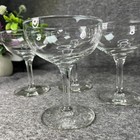 Champagne Coupe Glasses Set 4 Cocktail Glassware Barware 4 5 8    Tall Vtg