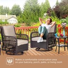3-piece Outdoor Wicker Patio Bistro Set  swivel Rocking Chair  garden Furniture