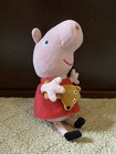 Peppa Pig Plush Stuffed Animal With Teddy Bear Ty Beanie Baby  Euc Free Ship