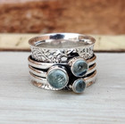 Aquamarine 925 Sterling Silver Band   Spinner Ring Handmade Ring All Size-b-100