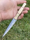 Custom Handmade Damascus Steel Hunting Combat Spear Head With Leather Sheath X68