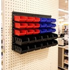 Wall Mounted Storage Bins Parts Rack 3 Colors 30pcs Bin Organizer Garage Plastic