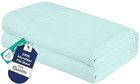 Queen Flat Sheet 90x102 Aqua 1800 Microfiber Wrinkle Resistant Double Brushed