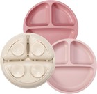3 Pack Toddler Plates  Silicone Divided Suction Plate For Babies  Bpa-free 10   