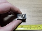 Vintage Letterpress Printing Block Man Sitting On Stool Reading Oversized Book
