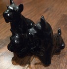 Vintage Scottish Terrier Dogs Goebel Black Porcelain Figurine Scottie Puppies