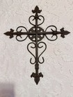 Ornate Fleur-de-lis Cast Iron Wall Cross