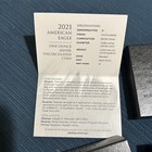 2021 W Unc American Silver Eagle  t2  Ogp Us Mint Box With Original Coa -no Coin