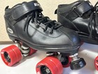 Riedell Dart Roller Skates Black W  Red Wheels Speed Skates Size 7
