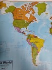 The World Hemispheres International Map Large Colored Unlaminated Class Roll Up
