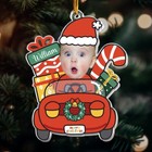 Personalized Baby Christmas Photo Ornament Cute Baby Santa Claus Drive Christmas