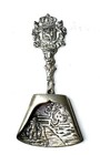 Vintage 800 Silver Souvenir Spoon Sugar Scoop Crest Man Carrying Water Wheel